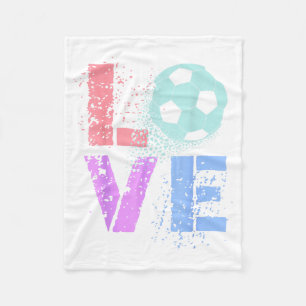 Cute Soccer Love Valentine Mom Cleats Game Hair Do Fleece Blanket