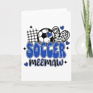 Cute Soccer Meemaw Leopard Funny Soccer Mama Mum M Card