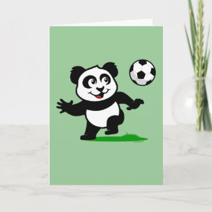 Cute Soccer Panda Card