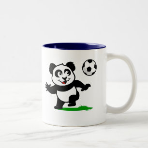 Cute Soccer Panda Two-Tone Coffee Mug