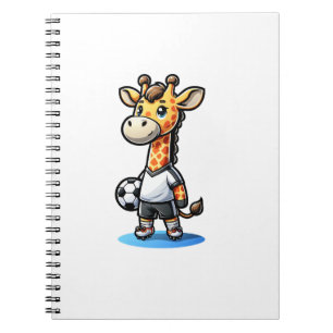 Cute Soccer Player Giraffe. Notebook