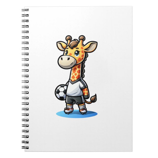 Cute Soccer Player Giraffe.   Notebook (Front)