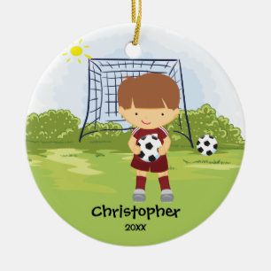 Cute Soccer Player Sport Christmas Ornament