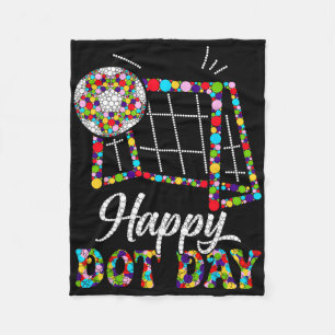 Cute Soccer Polka Dot Art Student Happy Dot Day Gi Fleece Blanket