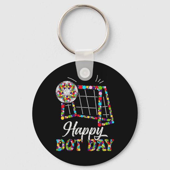 Cute Soccer Polka Dot Art Student Happy Dot Day Gi Key Ring (Front)