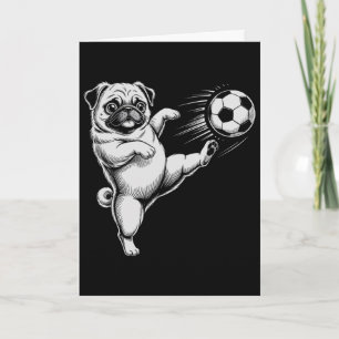 Cute Soccer Pug Dad Dog Ball Play Club Goals Kids Card