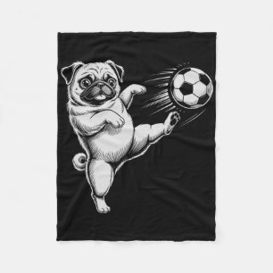 Cute Soccer Pug Dad Dog Ll Play Club Goals Kids Fleece Blanket