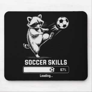 Cute Soccer Racoon Skills Loading Score Coach Wom Mouse Pad