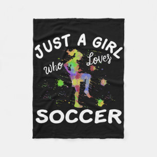 Cute Soccer Shirt For Girls Just A Girl Who Loves Fleece Blanket