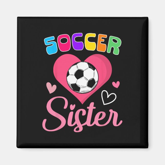 Cute Soccer Sister Heart  Magnet (Front)