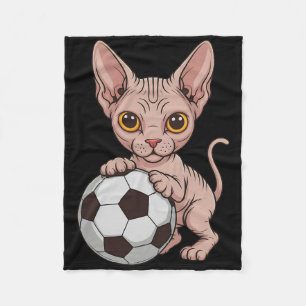 Cute Soccer Sphynx Just Girl Who Loves Cats Ll Gam Fleece Blanket