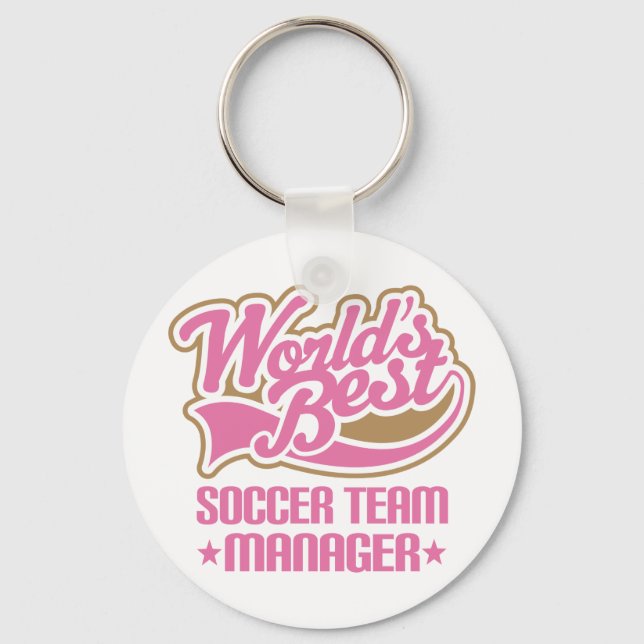 Cute Soccer Team Manager Gift Key Ring (Front)