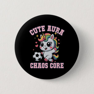 Cute Soccer Unicorn Cute Aura Chaos Core Gym Goali 6 Cm Round Badge