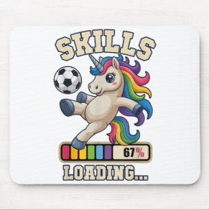 Cute Soccer Unicorn Skills Loading Win Club Coach Mouse Pad