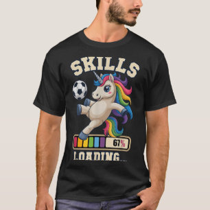 Cute Soccer Unicorn Skills Loading Win Club Coach  T-Shirt
