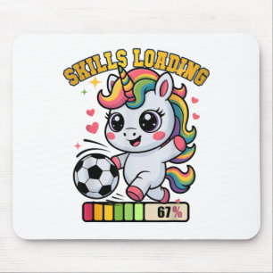 Cute Soccer Unicorn Skills Loading Win Princess Go Mouse Pad