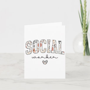 Cute Social Worker Floral Advocate Support Social Card