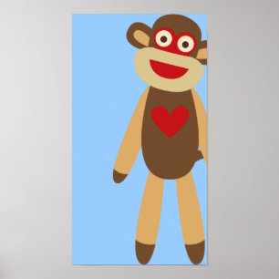 Cute Sock Monkey Poster