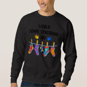 Cute Socks Hand Print World Down Syndrome Day Awar Sweatshirt