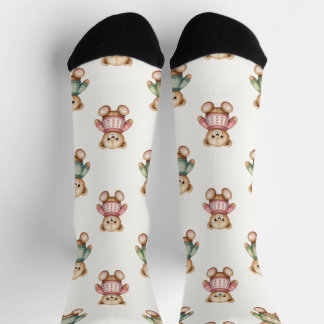 Cute Socks with Christmas Teddy Bear in Sweaters