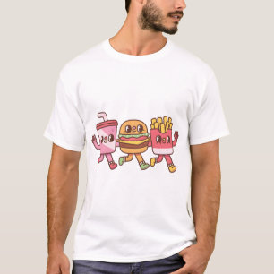 Cute Soda Burger And Fries Besties T-Shirt