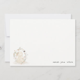 Cute Soft Baby Mum Bunny Floral Wreath Baby Shower Card