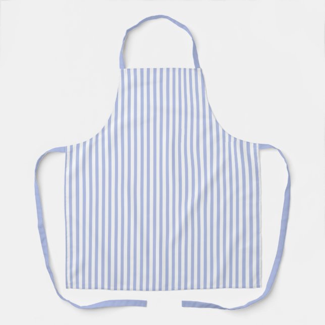 Cute Soft Blue and White Striped Apron (Front)