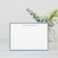 Cute Soft Blue Border Personalised Stationery