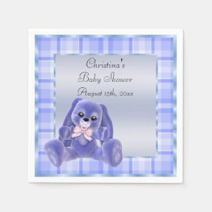 Cute Soft Blue Floppy Ears Bunny Baby Shower Napkin