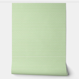 Cute Soft / Mint Green and White Polkadots Pattern Wallpaper