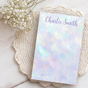 Cute soft pastel background script name post-it notes