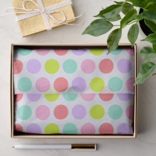 Cute Soft Pastel Polka Dots Pattern Tissue Paper