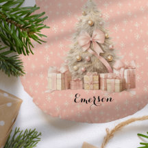 Cute Soft Pink Christmas Tree with custom name