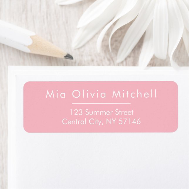 Cute Soft Pink Minimal Address Labels (Insitu)