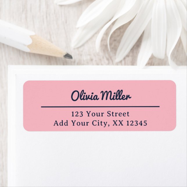 Cute Soft Pink Trendy Address Label Return Address Label (Insitu)