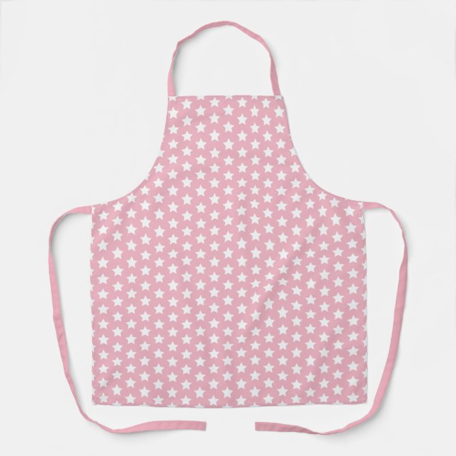 Cute Soft Pink & White Stars  Apron (Front)