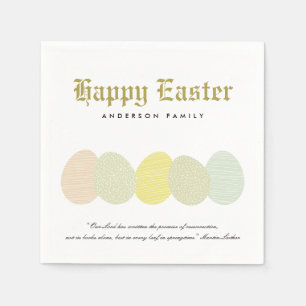 CUTE SOFT SUBTLE PASTEL EASTER EGGS PERSONALIZE NAPKIN