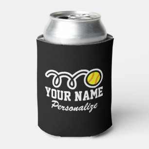 Cute softball cartoon custom name Birthday gift Can Cooler
