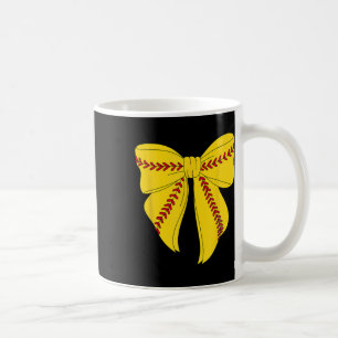 Cute Softball Coquette Bow For Women Girls Softbal Coffee Mug
