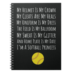 Cute Softball Gifts Fastpitch Team Players Girls Notebook