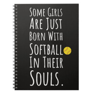 Cute Softball Gifts For Her Sports Girly Player Notebook