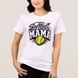 Cute Softball Mama Tri-Blend Shirt