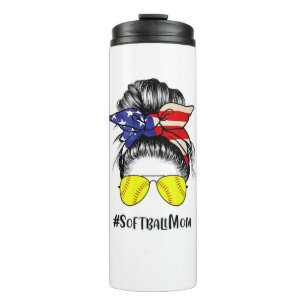 Cute Softball Mum Thermal Tumbler