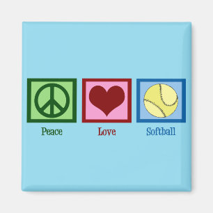 Cute Softball (Peace Love) Magnet