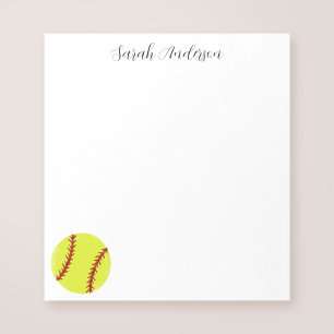 Cute Softball Personalised Notepad