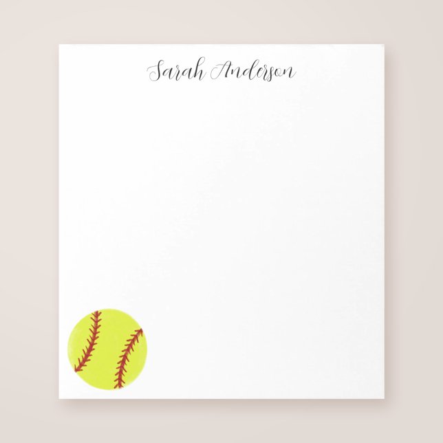 Cute Softball Personalised Notepad (Creator Uploaded)