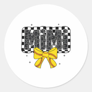 Cute Softll Mimi Llpark Coquette Bow Grandma Mothe Classic Round Sticker