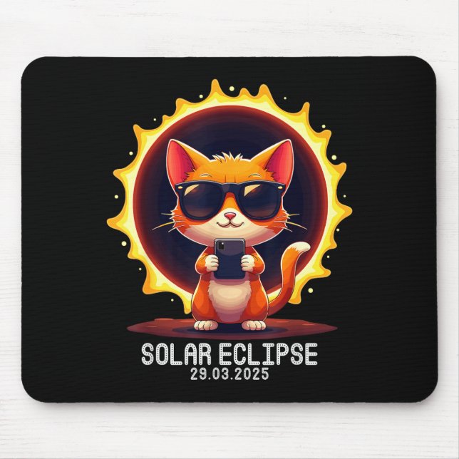 Cute Solar Eclipse 03 29 Cat Mouse Pad (Front)