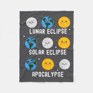 Cute Solar Eclipse 04 08 24 Fleece Blanket