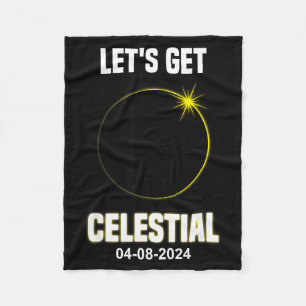 Cute Solar Eclipse Celestial Total Solar Fleece Blanket